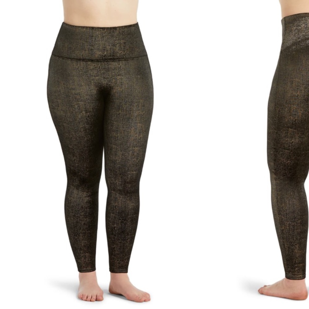 Gold and Black Velvet Spanx Leggings
